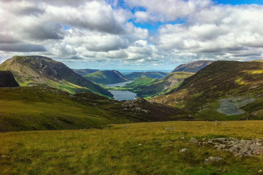 Buttermere valley from near Grey Knotts in the Lake District