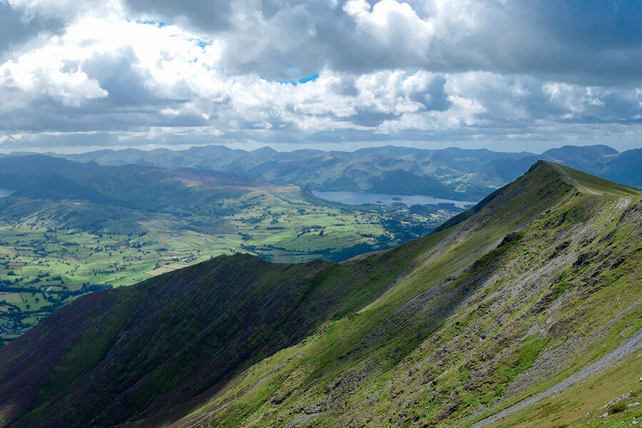 The vale of Keswick from Blencathra in the Lake District